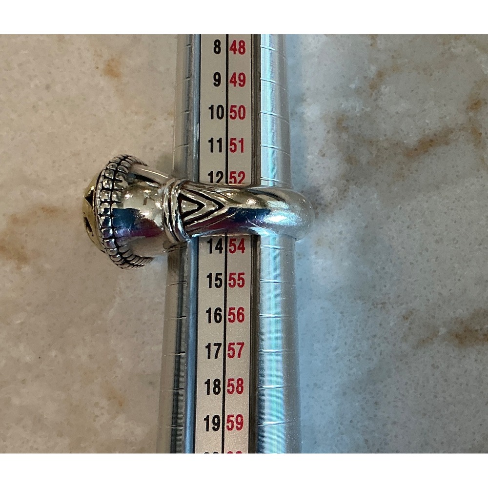 John Hardy 925 Sterling Silver 18K Gold 925 Silver Oval Ring Size 6.5 - Picture 6 of 10
